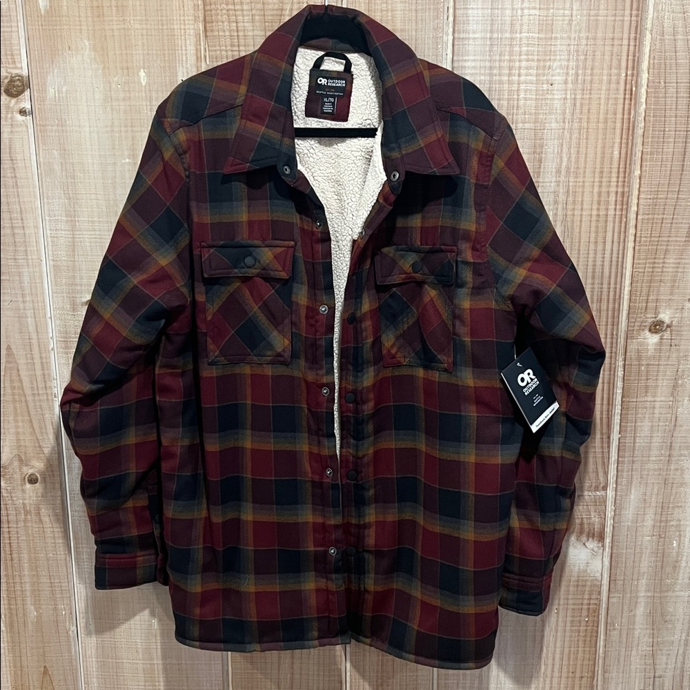 Outdoor Research Red and Brown Plaid Shirt Jacket XL